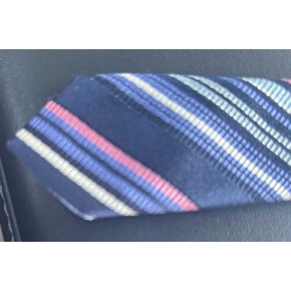 TAILORBYRD Boys Tie 100% Silk Handmade In Italy Stripe Repp Necktie Short 51x3